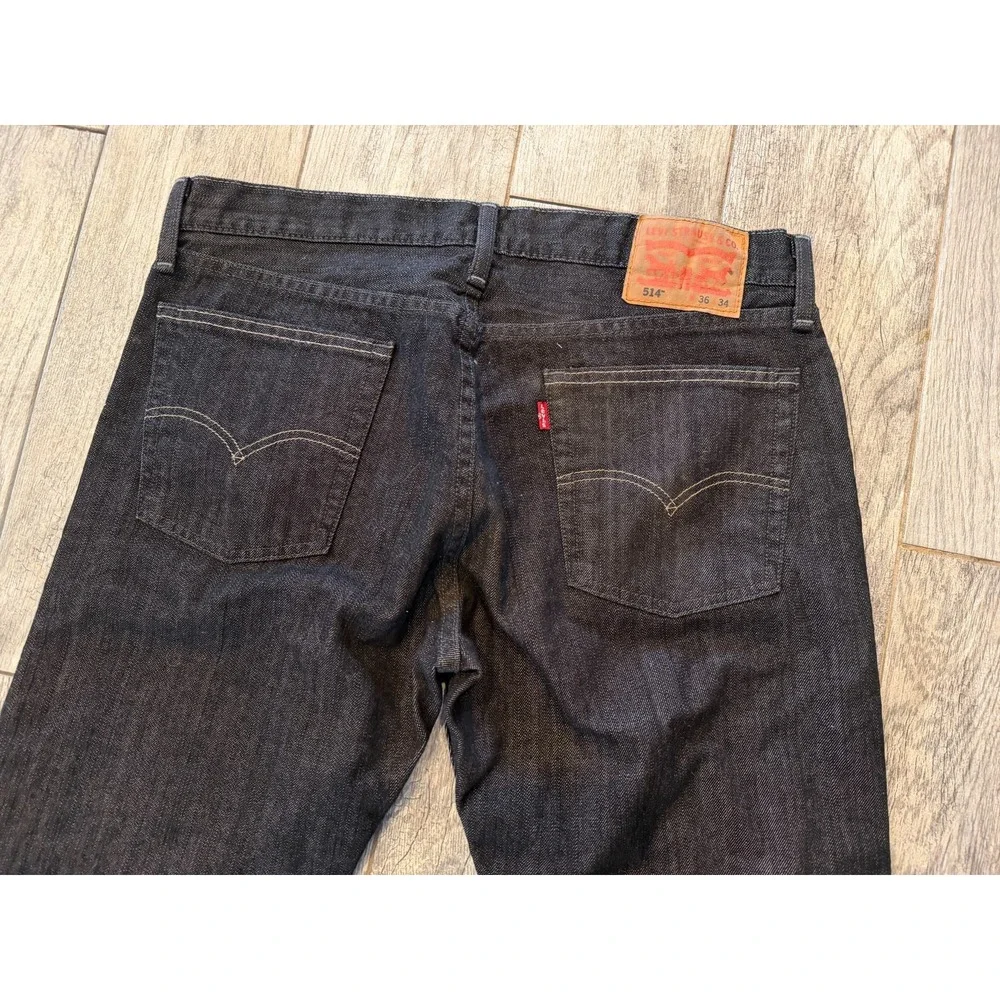 Levi Strauss 514 Mens Denim Jeans 36x34 Straight‎ Leg Jean 36 x 34 Black Preppy